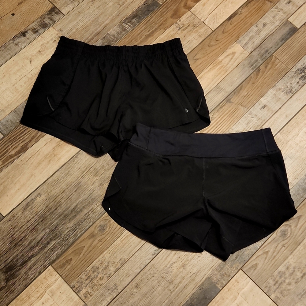 2 pairs of black Athleta running shorts